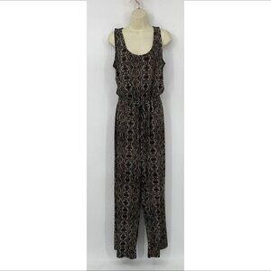 Calvin Klein jersey knit jumpsuit python snake print sleeveless stretch cozy 14
